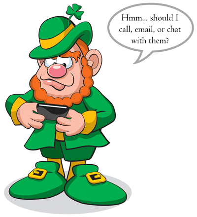 leprechaun phone call text email hot sales callsource