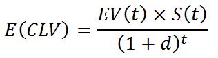 Formula to calculate the expected customer lifetime value