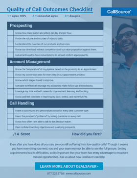 Quality of Call Outcomes Checklist: How Are Your Calls Faring?