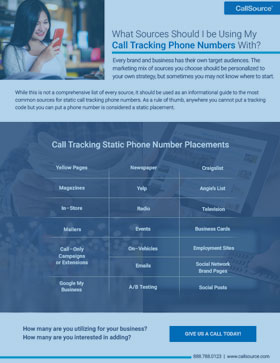 What Sources Should I be Using My Call Tracking Phone Numbers With?