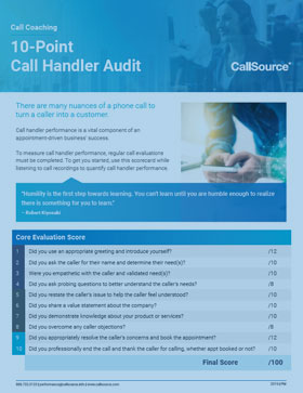 10-Point Call Handler Audit