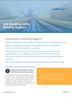 Call Handling Skills: Building Rapport