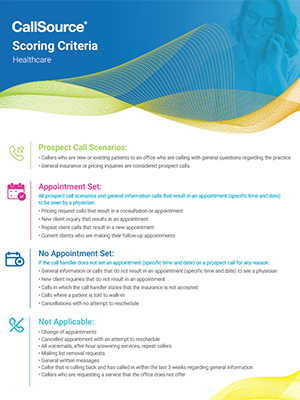 CallSource Scoring Criteria - Healthcare