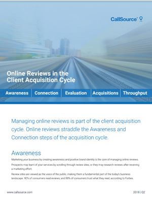 Online Reviews in the Client Aquisition Cycle