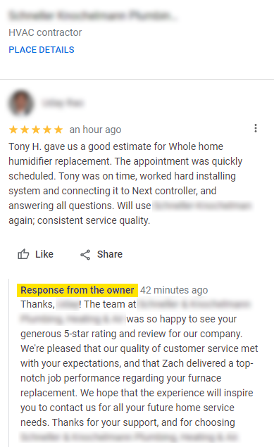 actual customer review response with blur - callsource